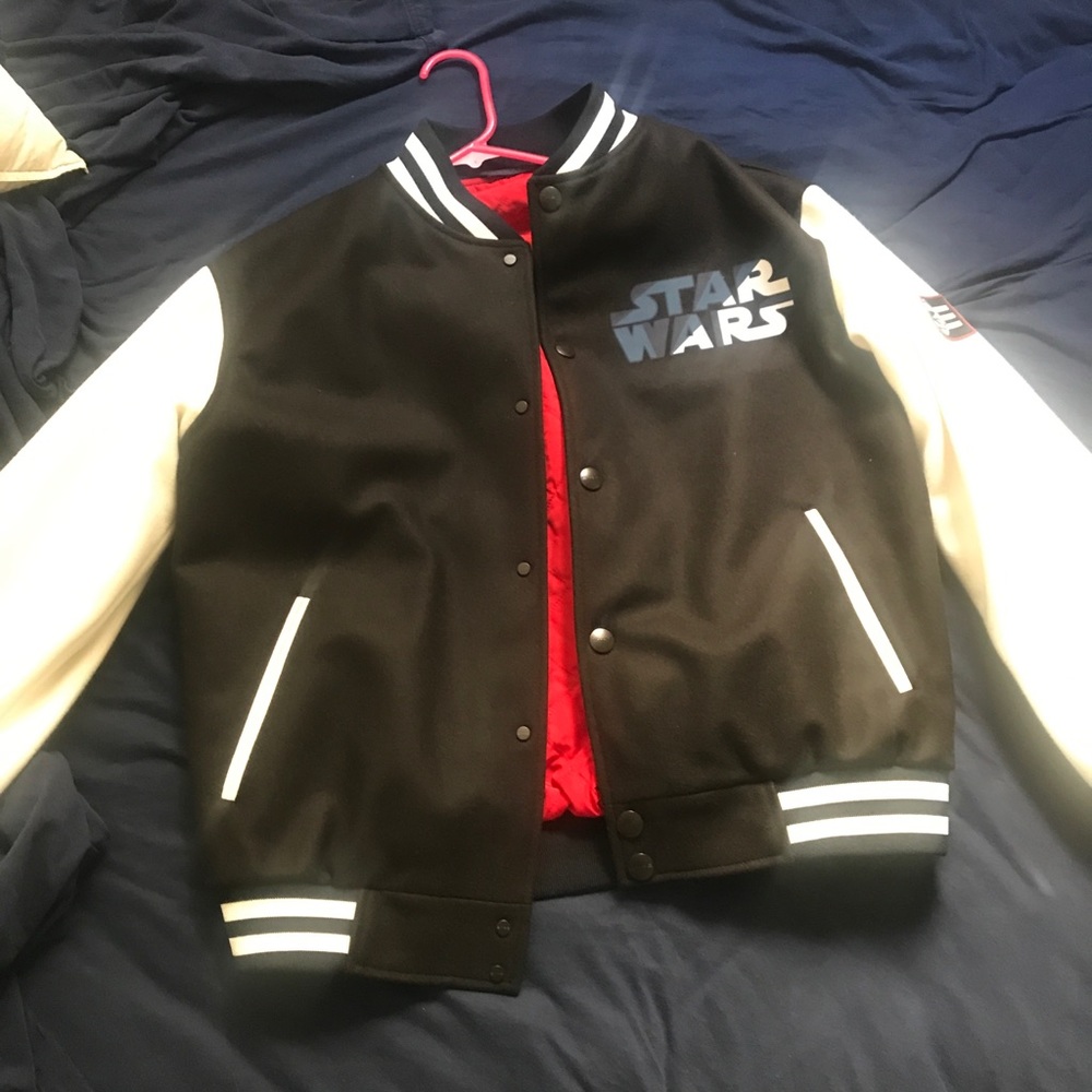Black wool and cashmere blend Star Wars bomber.